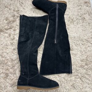 UGG Black Suede  Over the Knee Boots Size 8